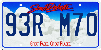 SD license plate 93RM70