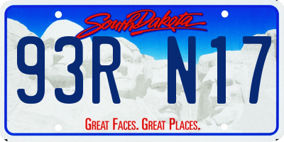 SD license plate 93RN17
