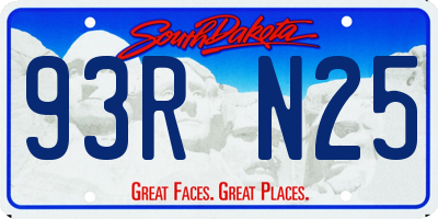SD license plate 93RN25