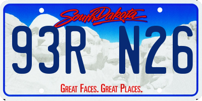SD license plate 93RN26