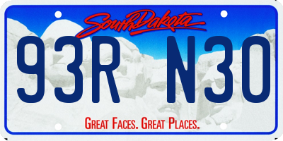 SD license plate 93RN30