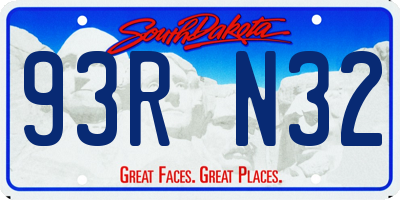 SD license plate 93RN32