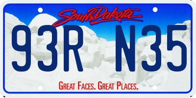 SD license plate 93RN35