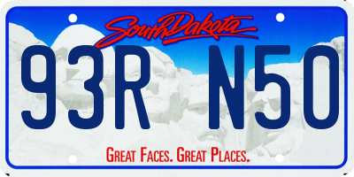 SD license plate 93RN50