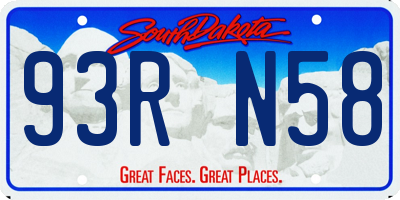 SD license plate 93RN58