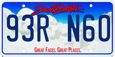 SD license plate 93RN60