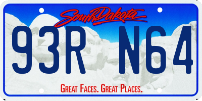 SD license plate 93RN64