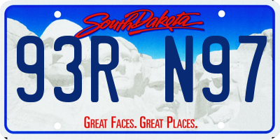 SD license plate 93RN97
