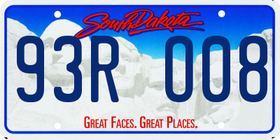 SD license plate 93RO08