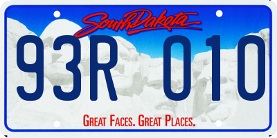 SD license plate 93RO10