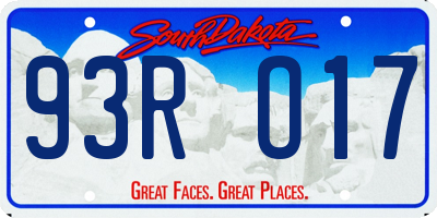 SD license plate 93RO17