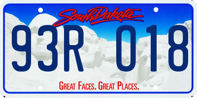 SD license plate 93RO18