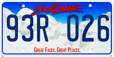 SD license plate 93RO26