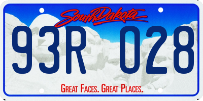 SD license plate 93RO28