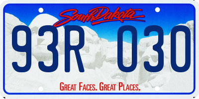 SD license plate 93RO30