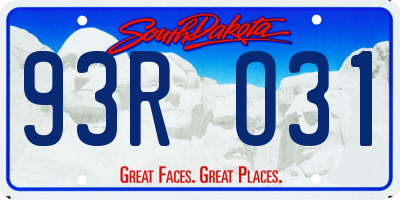 SD license plate 93RO31