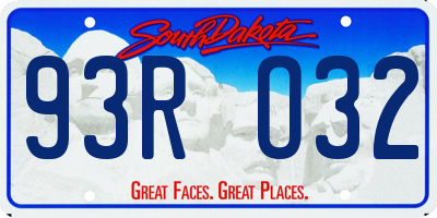 SD license plate 93RO32
