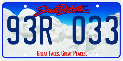 SD license plate 93RO33