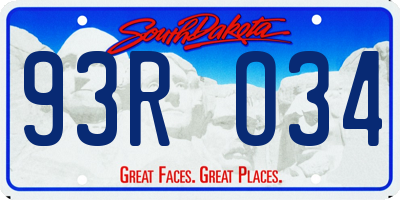SD license plate 93RO34