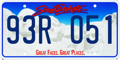 SD license plate 93RO51
