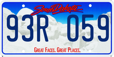 SD license plate 93RO59