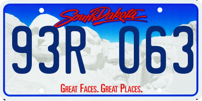 SD license plate 93RO63
