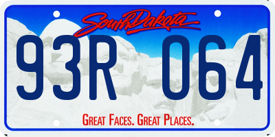 SD license plate 93RO64
