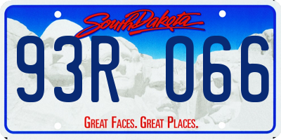 SD license plate 93RO66