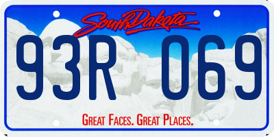 SD license plate 93RO69