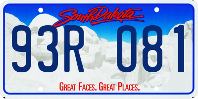 SD license plate 93RO81