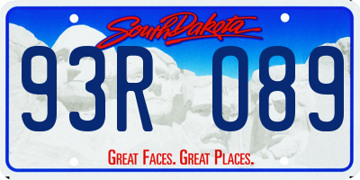 SD license plate 93RO89