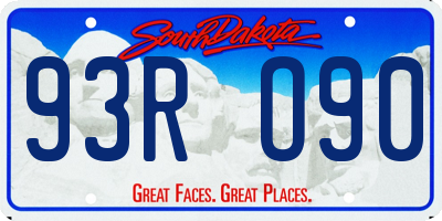 SD license plate 93RO90