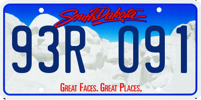 SD license plate 93RO91