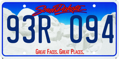 SD license plate 93RO94