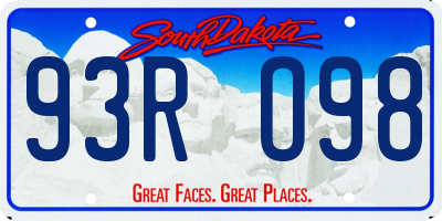 SD license plate 93RO98