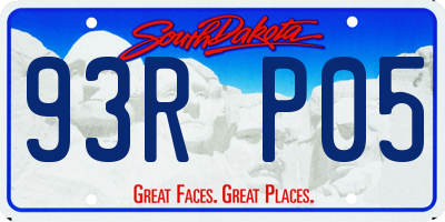 SD license plate 93RP05