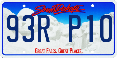 SD license plate 93RP10