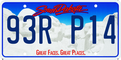 SD license plate 93RP14