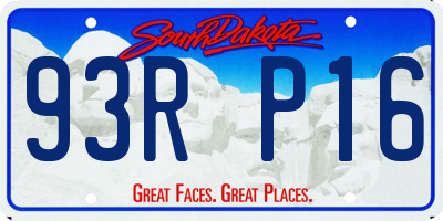 SD license plate 93RP16