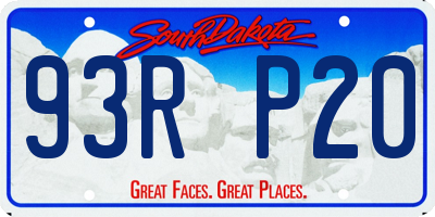 SD license plate 93RP20
