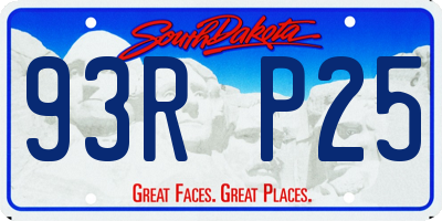SD license plate 93RP25
