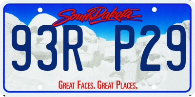 SD license plate 93RP29
