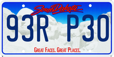 SD license plate 93RP30