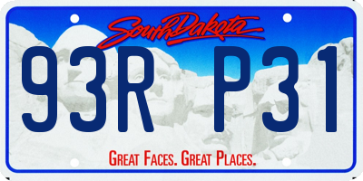SD license plate 93RP31
