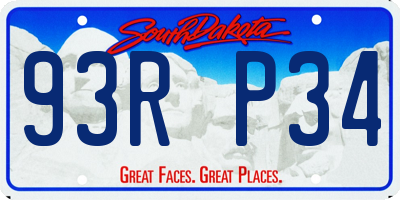 SD license plate 93RP34