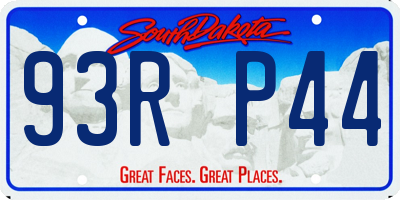 SD license plate 93RP44