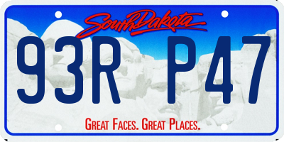 SD license plate 93RP47
