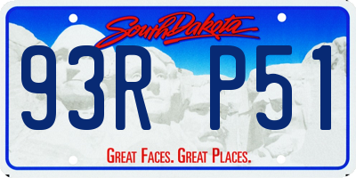 SD license plate 93RP51