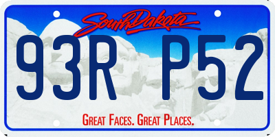 SD license plate 93RP52