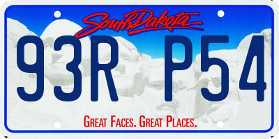 SD license plate 93RP54